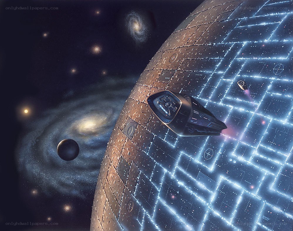 Spaceship near a grid sphere