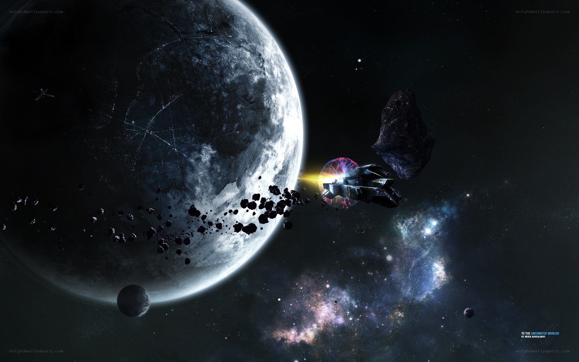 Spaceship near a planet