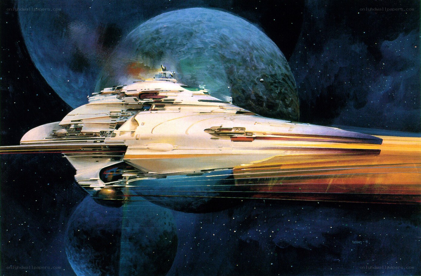 Spaceship near a planet
