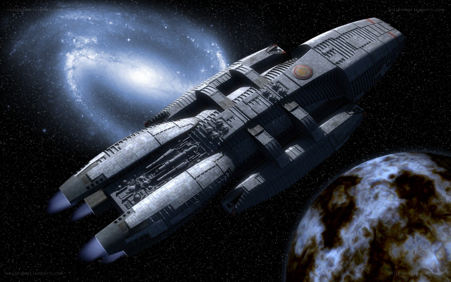spaceship near a planet