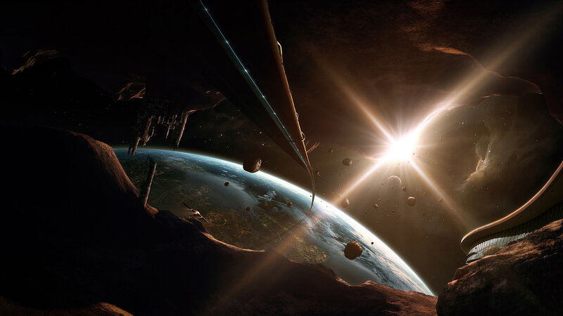 Spaceship near a planet