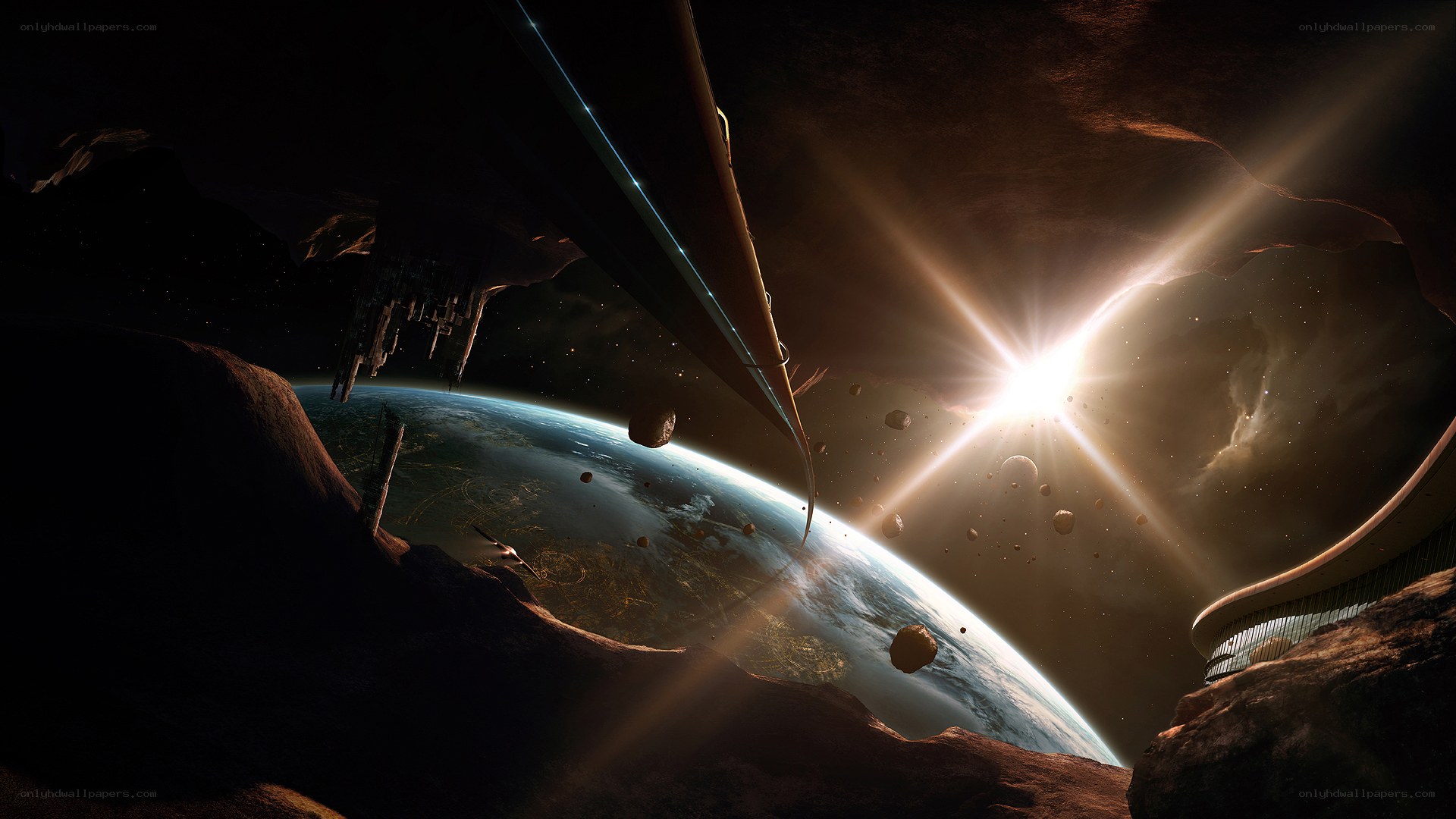 Spaceship near a planet