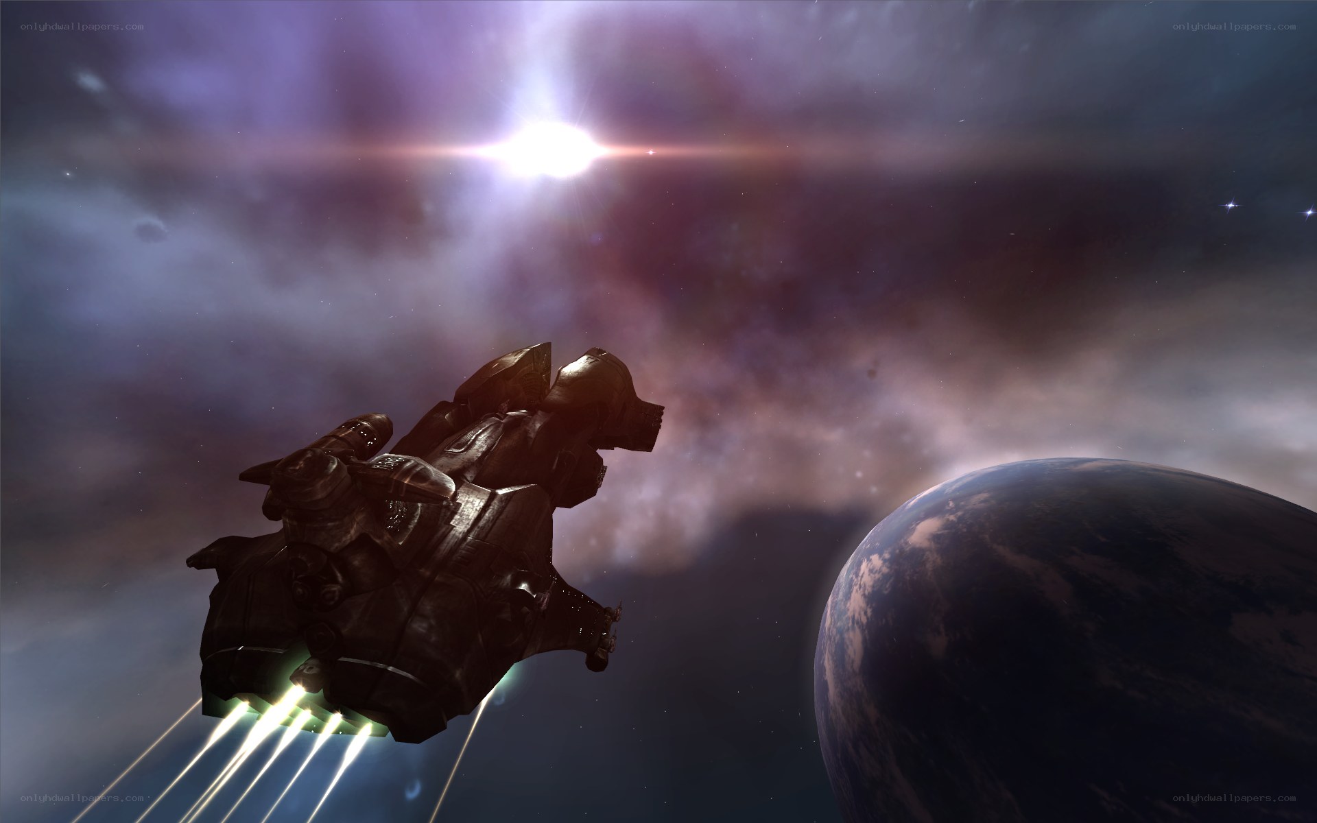 Spaceship near a planet