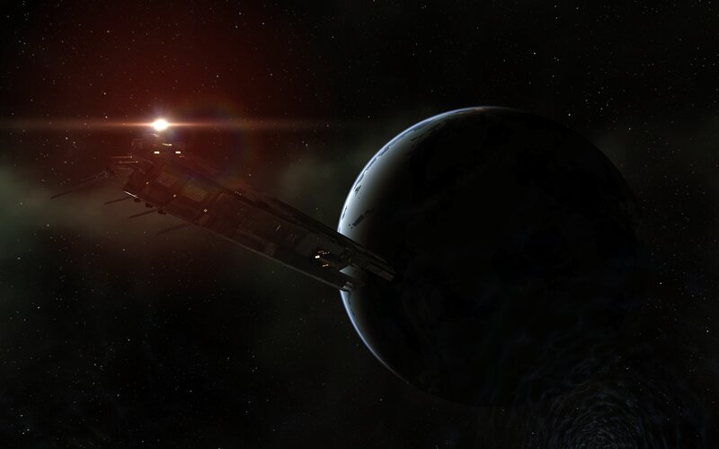 spaceship near a planet