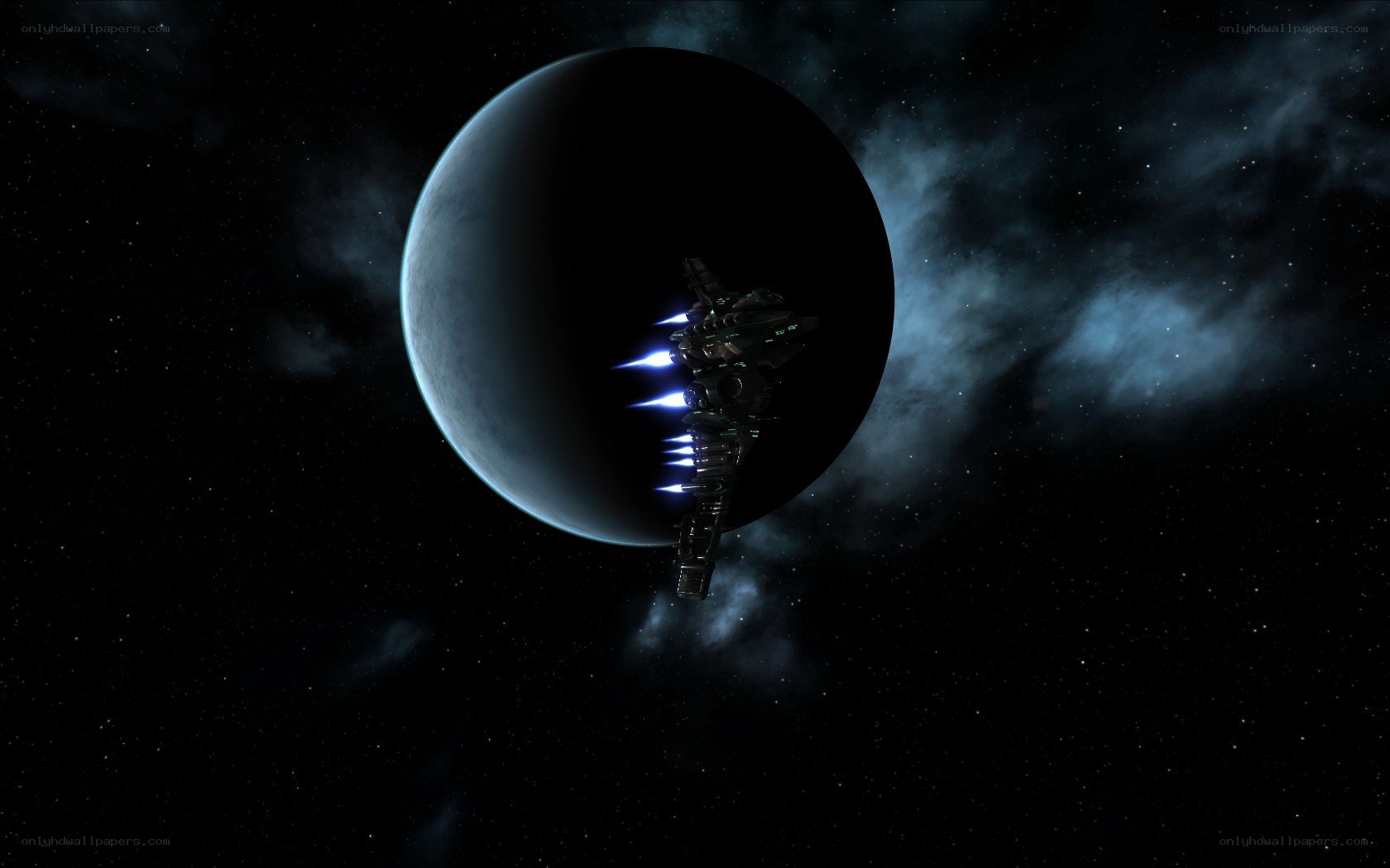Spaceship near a planet