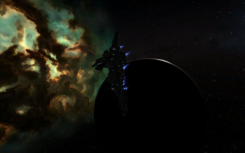 spaceship near a planet