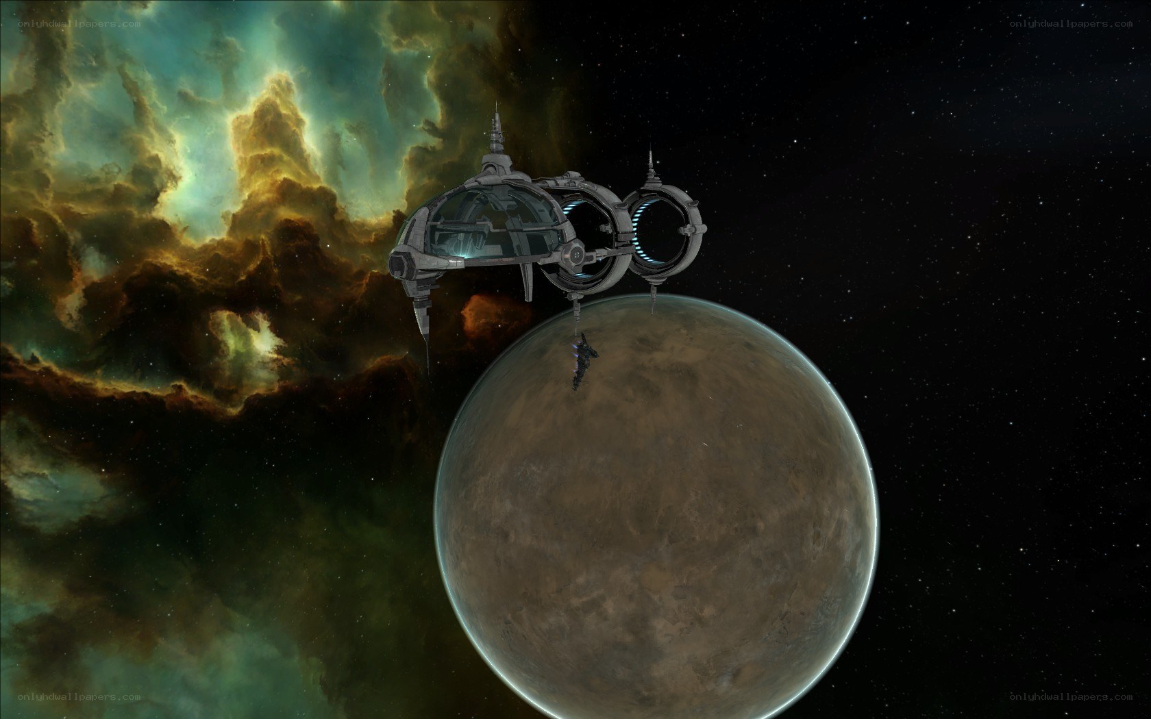 Spaceship near a planet