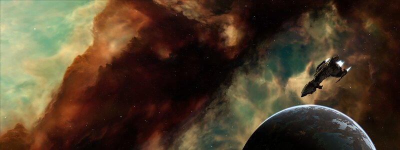 spaceship near a planet