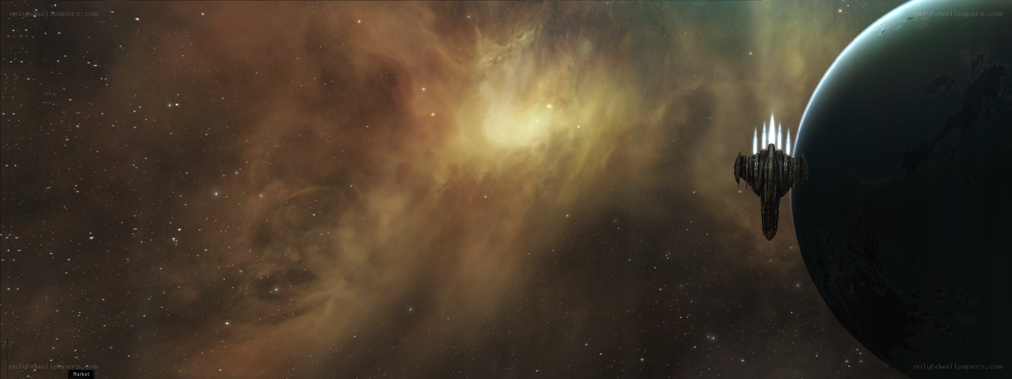 spaceship near a planet