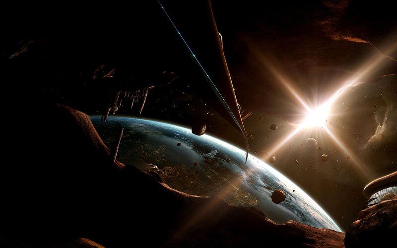 Spaceship near a planet
