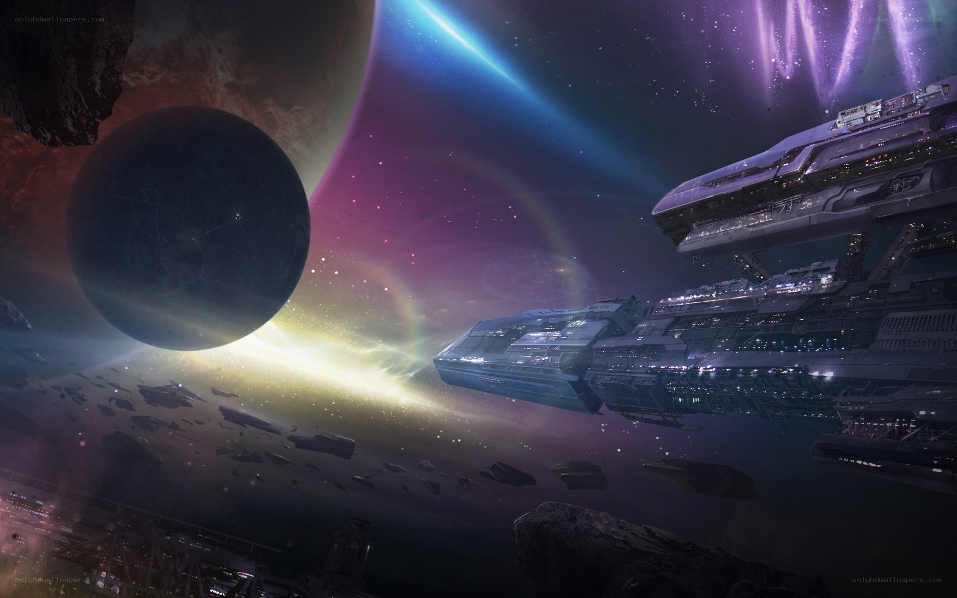 Spaceship near a planet