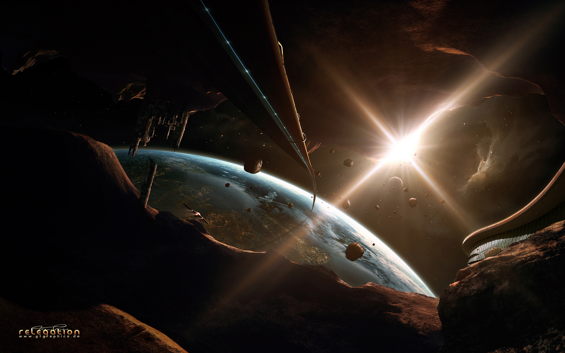 Spaceship near a planet