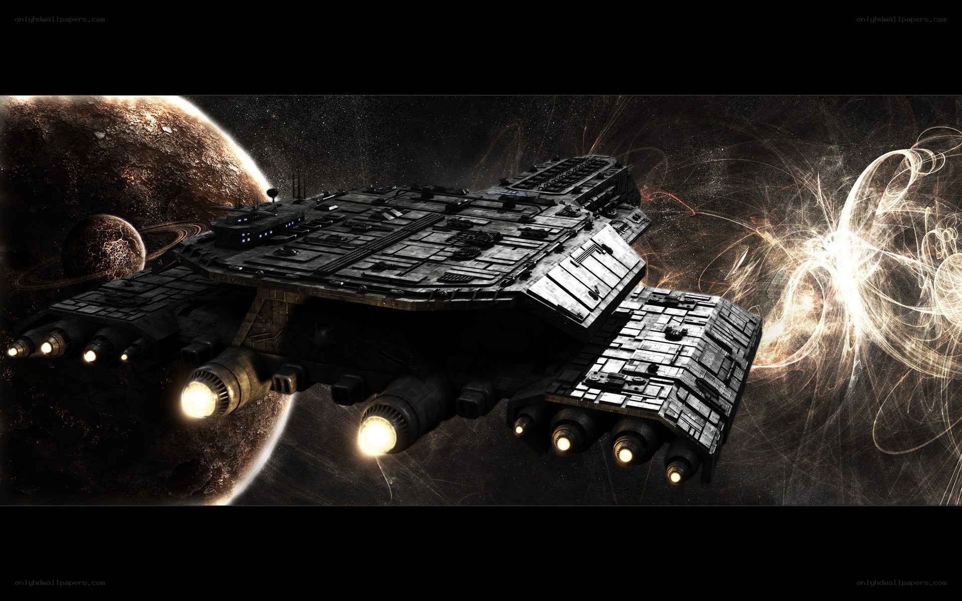 Spaceship near a planet