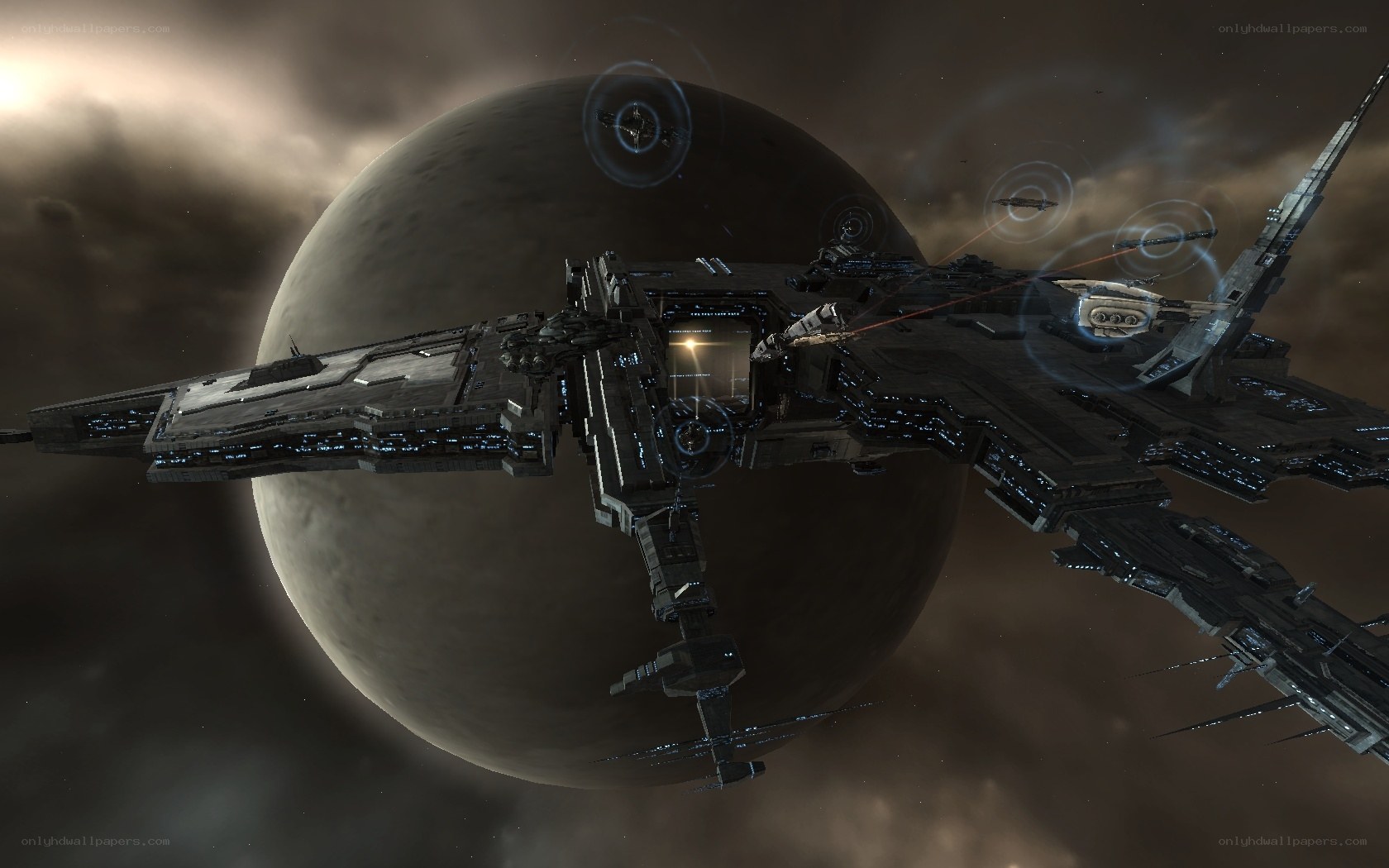 Spaceship near a planet