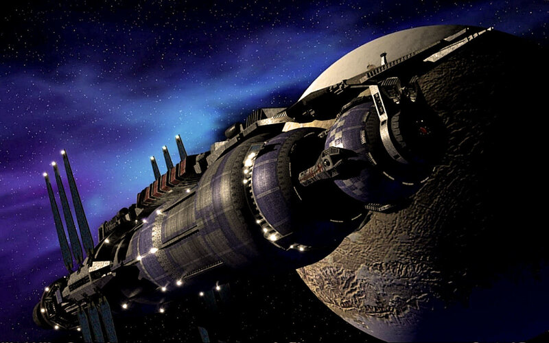 spaceship near a planet