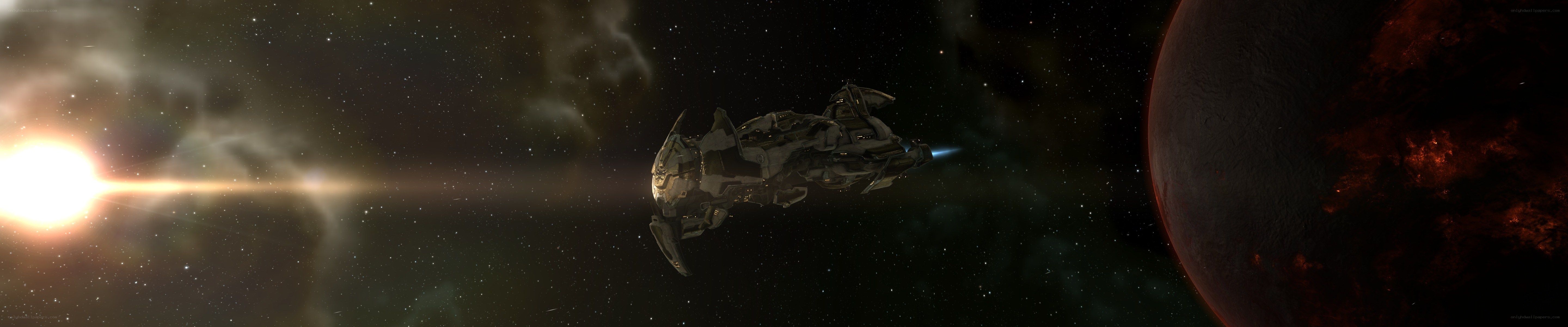 spaceship near a planet