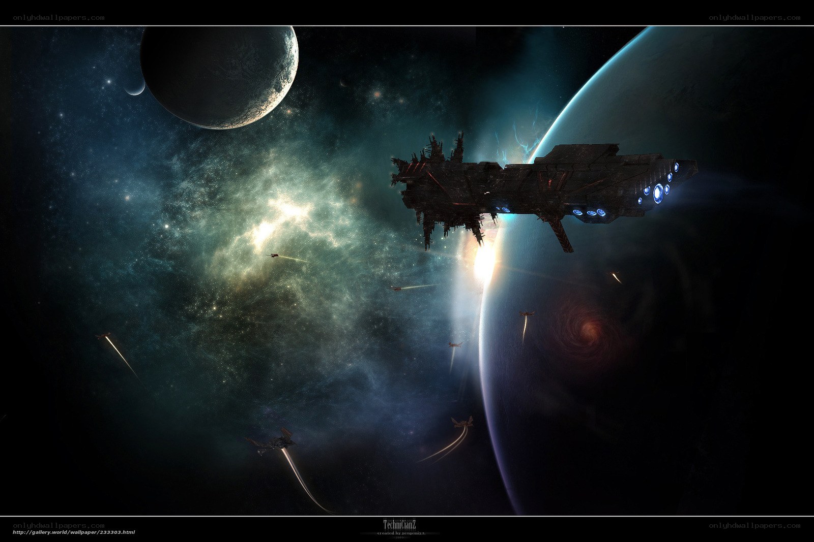Spaceship near a planet