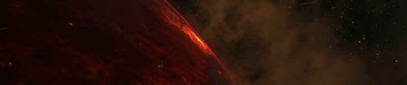 Spaceship near a red planet
