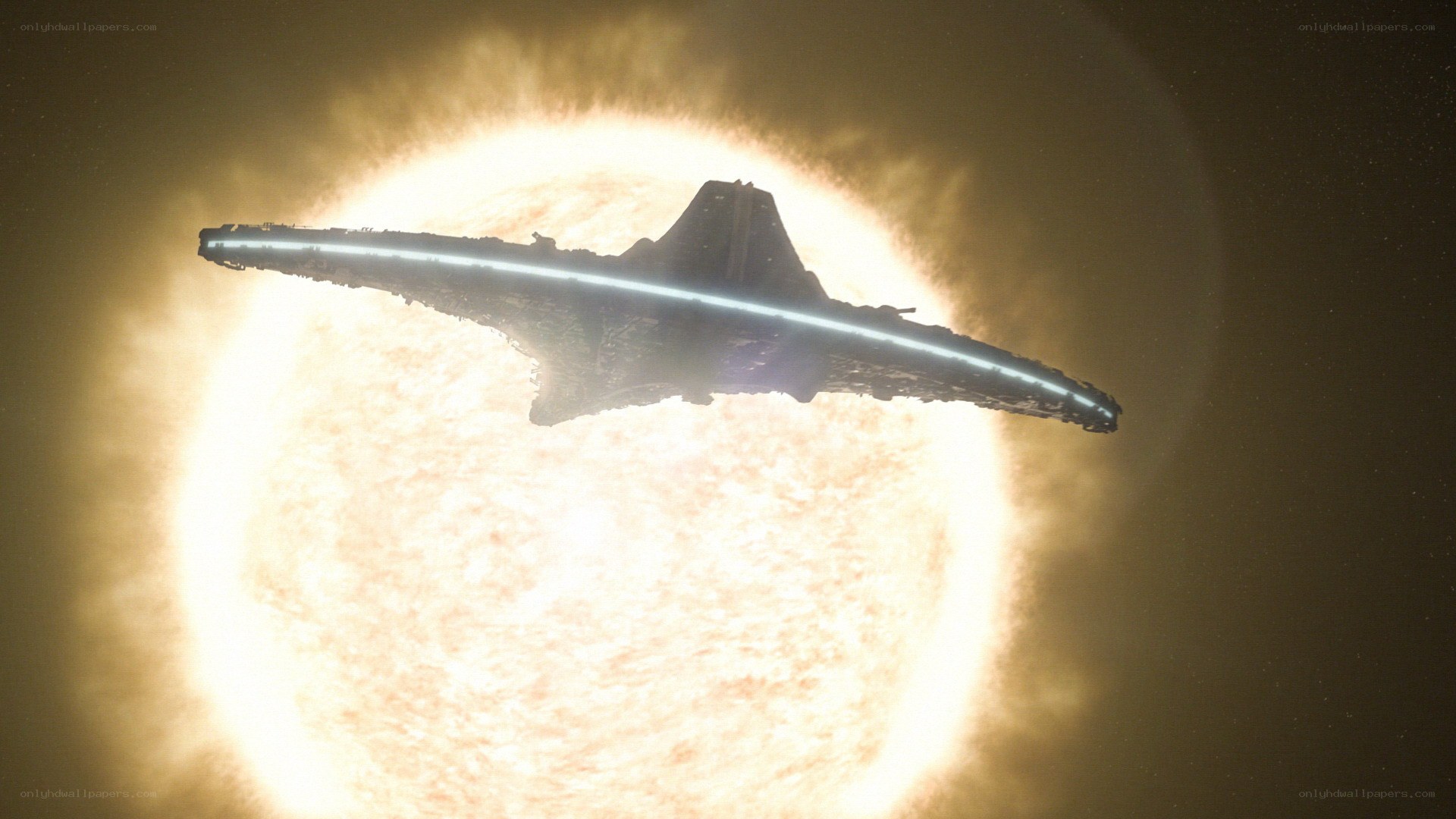 spaceship near a star
