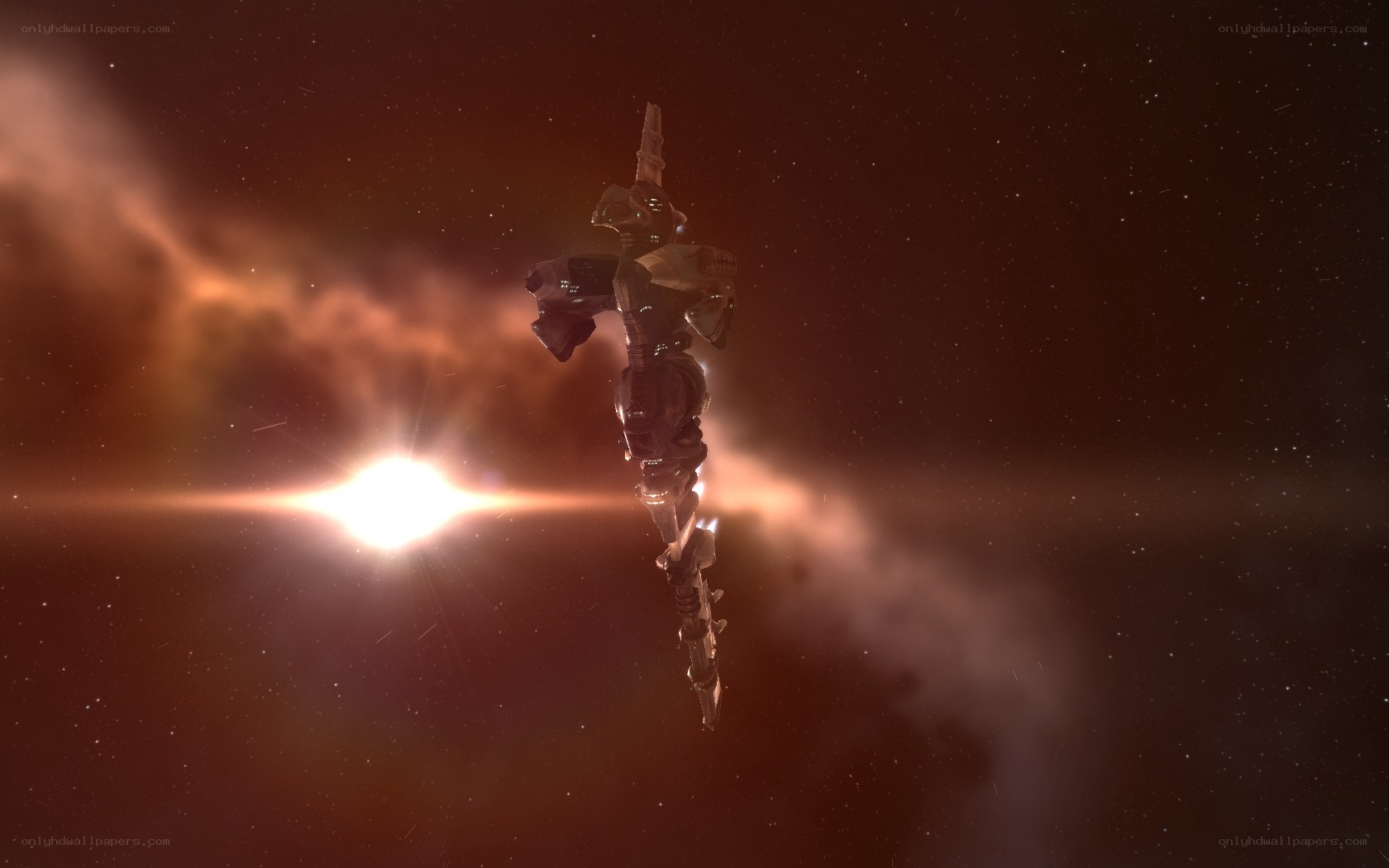 spaceship near a star