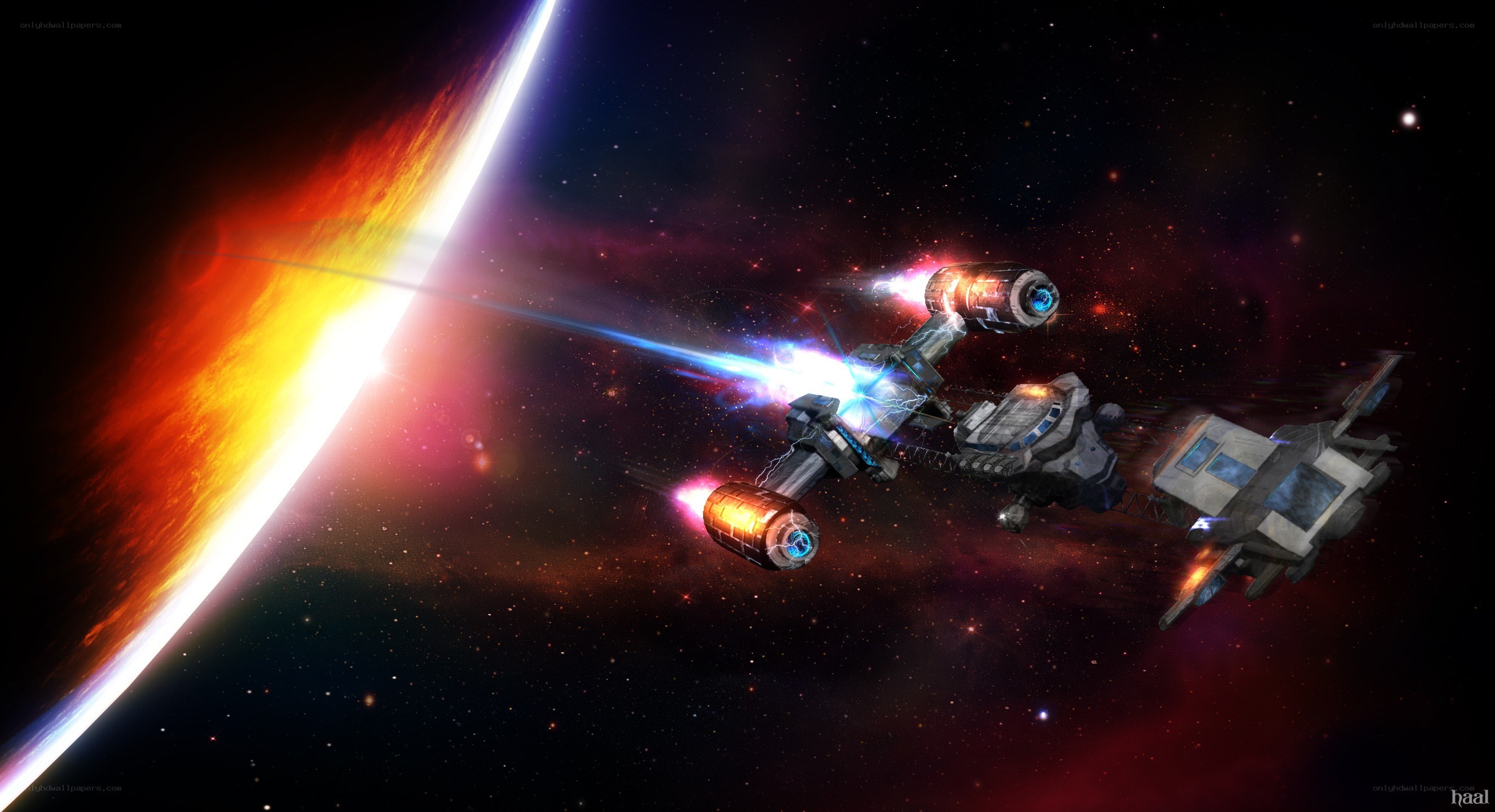 Spaceship near a star