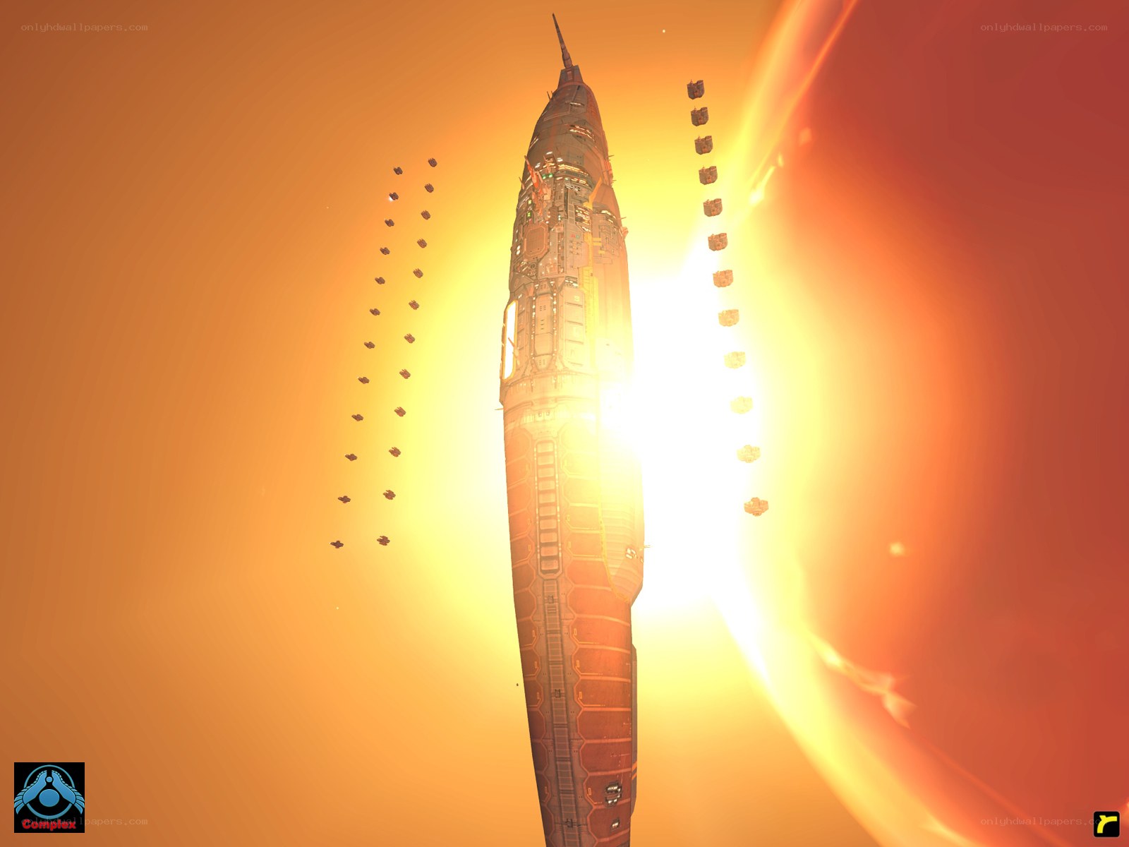 spaceship near a star