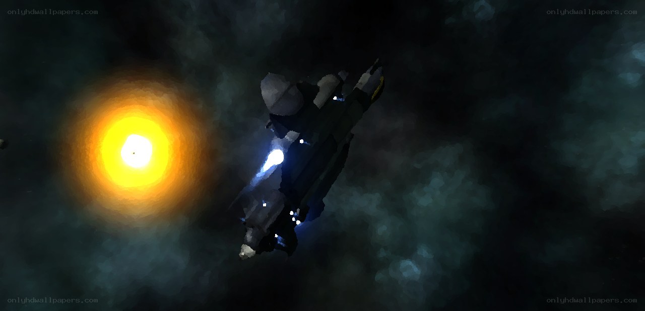 spaceship near a star