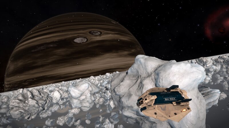 Spaceship Near Asteroid Belt — Brown