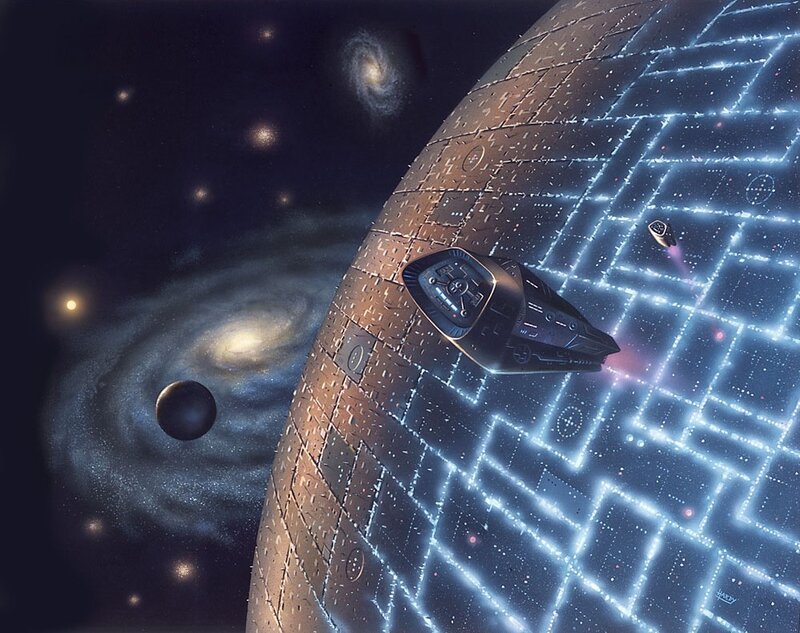 Spaceship Near Dyson Sphere