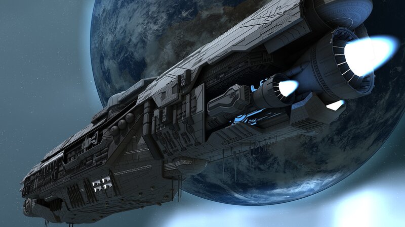 Spaceship near Earth