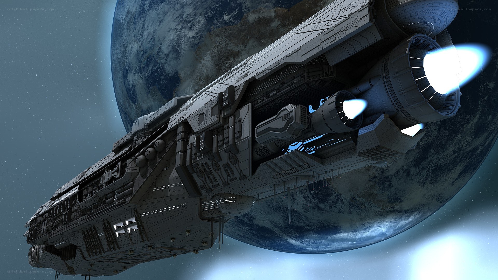 Spaceship near Earth