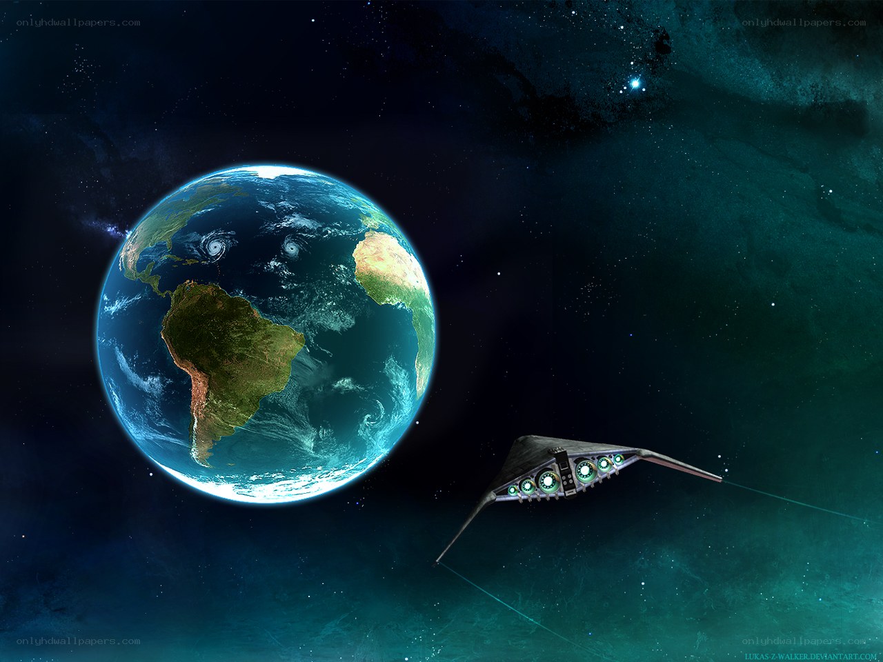 spaceship near Earth