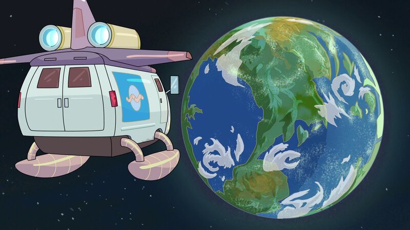 Spaceship Near Earth — Blue, Serene
