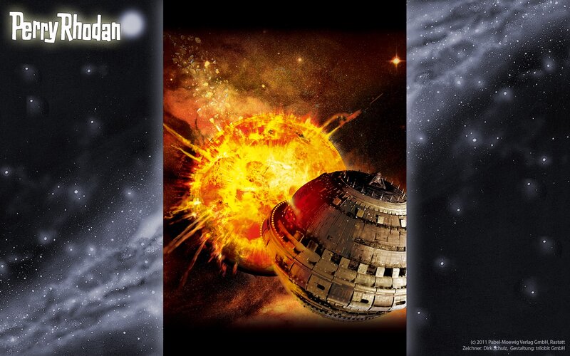 Spaceship Near Exploding Star — Black