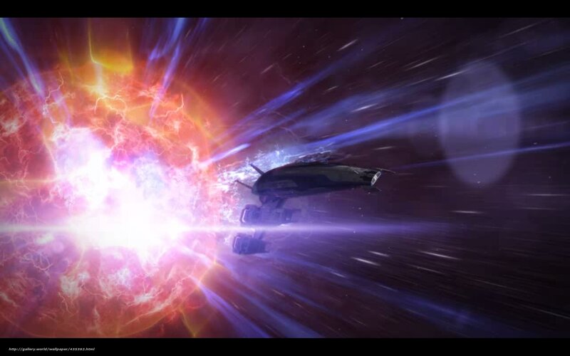 spaceship near explosion