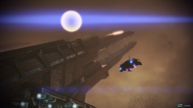spaceship near large structure