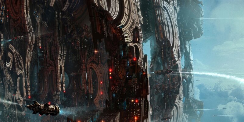 Spaceship Near Megastructure