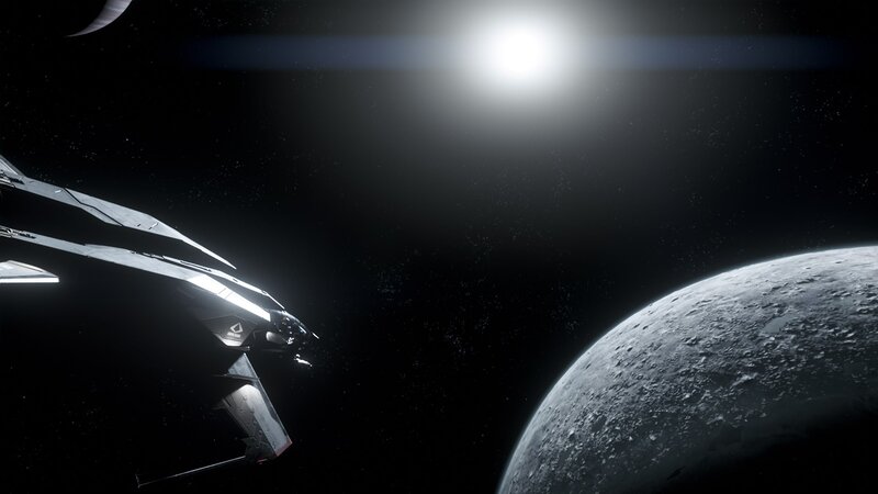 Spaceship Near Moon — Black