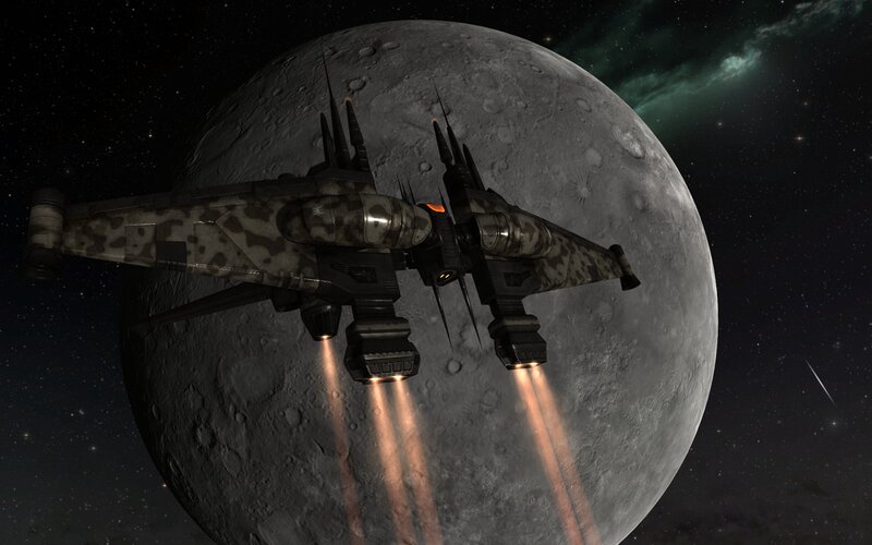 Spaceship Near Moon — Gray