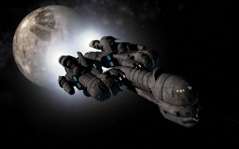 Spaceship Near Moon