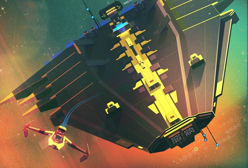 Spaceship Near Mothership