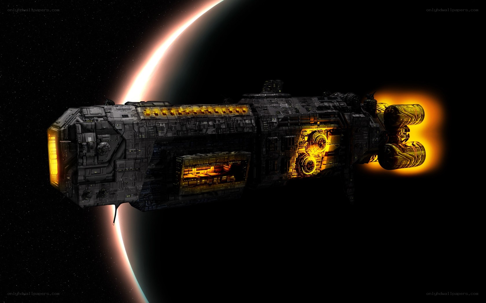 spaceship near planet