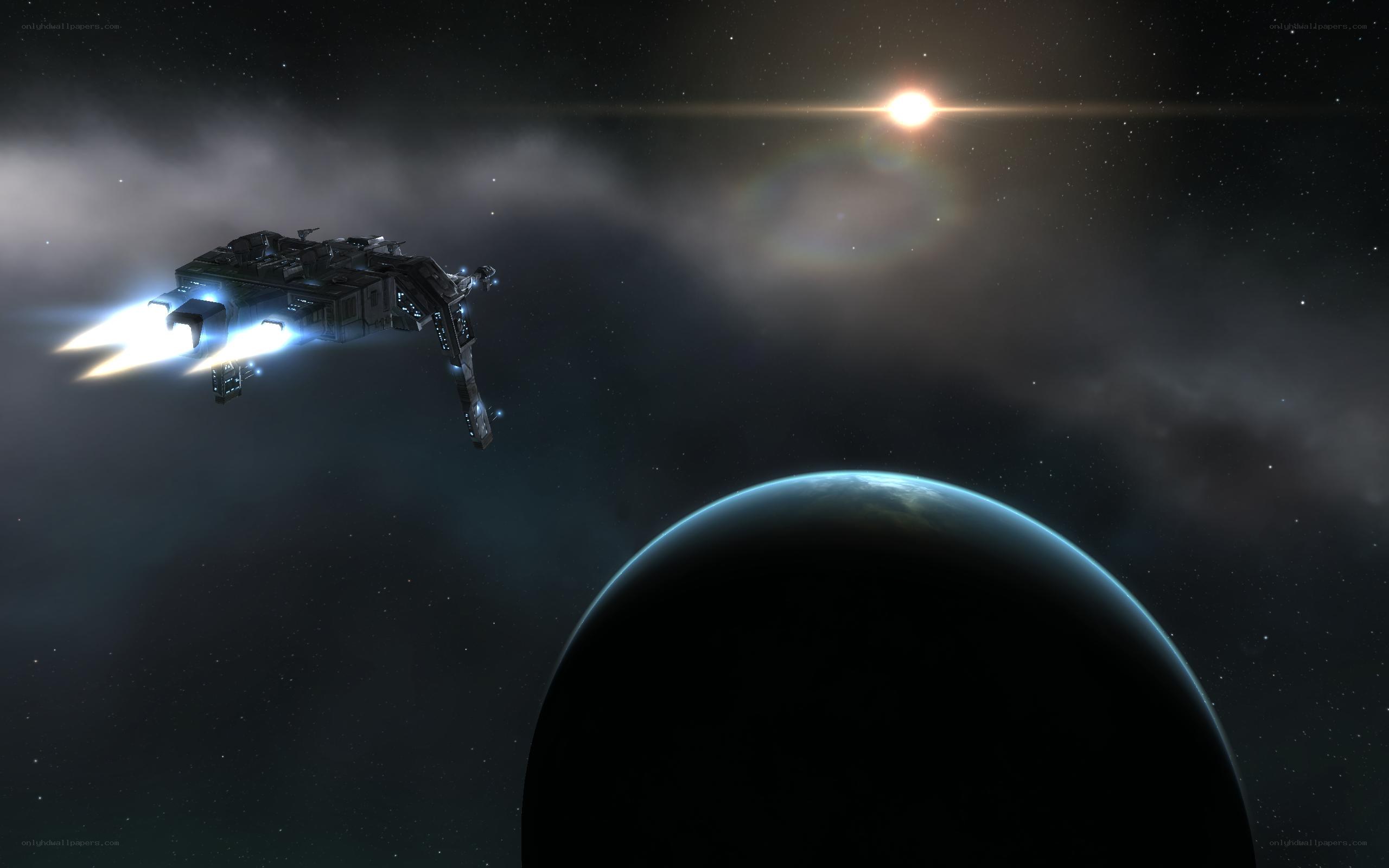 spaceship near planet