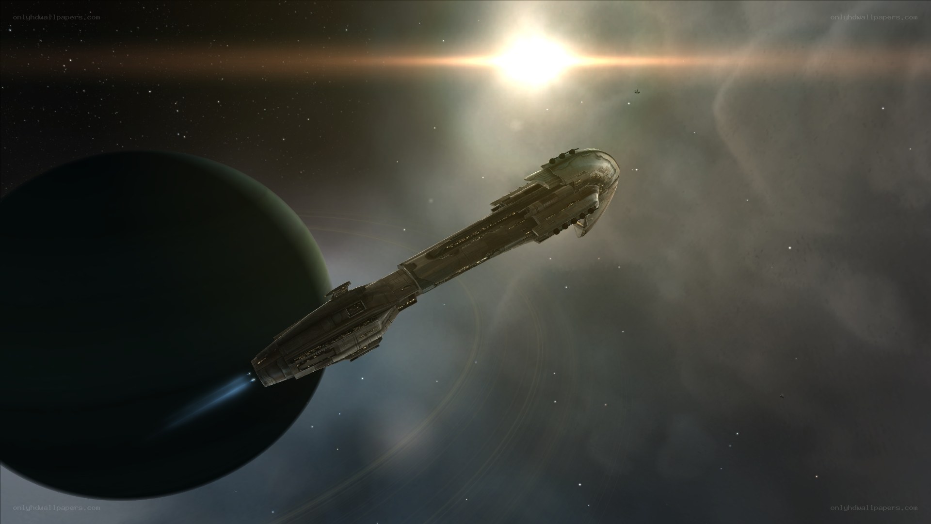 spaceship near planet