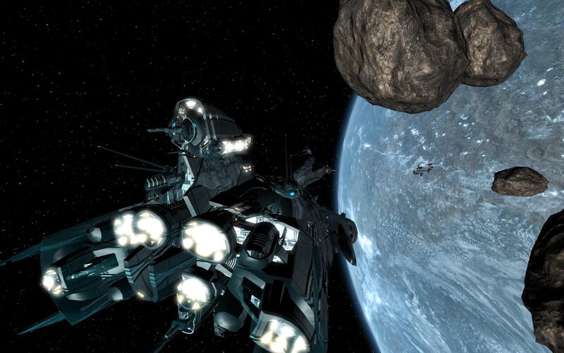 spaceship near planet
