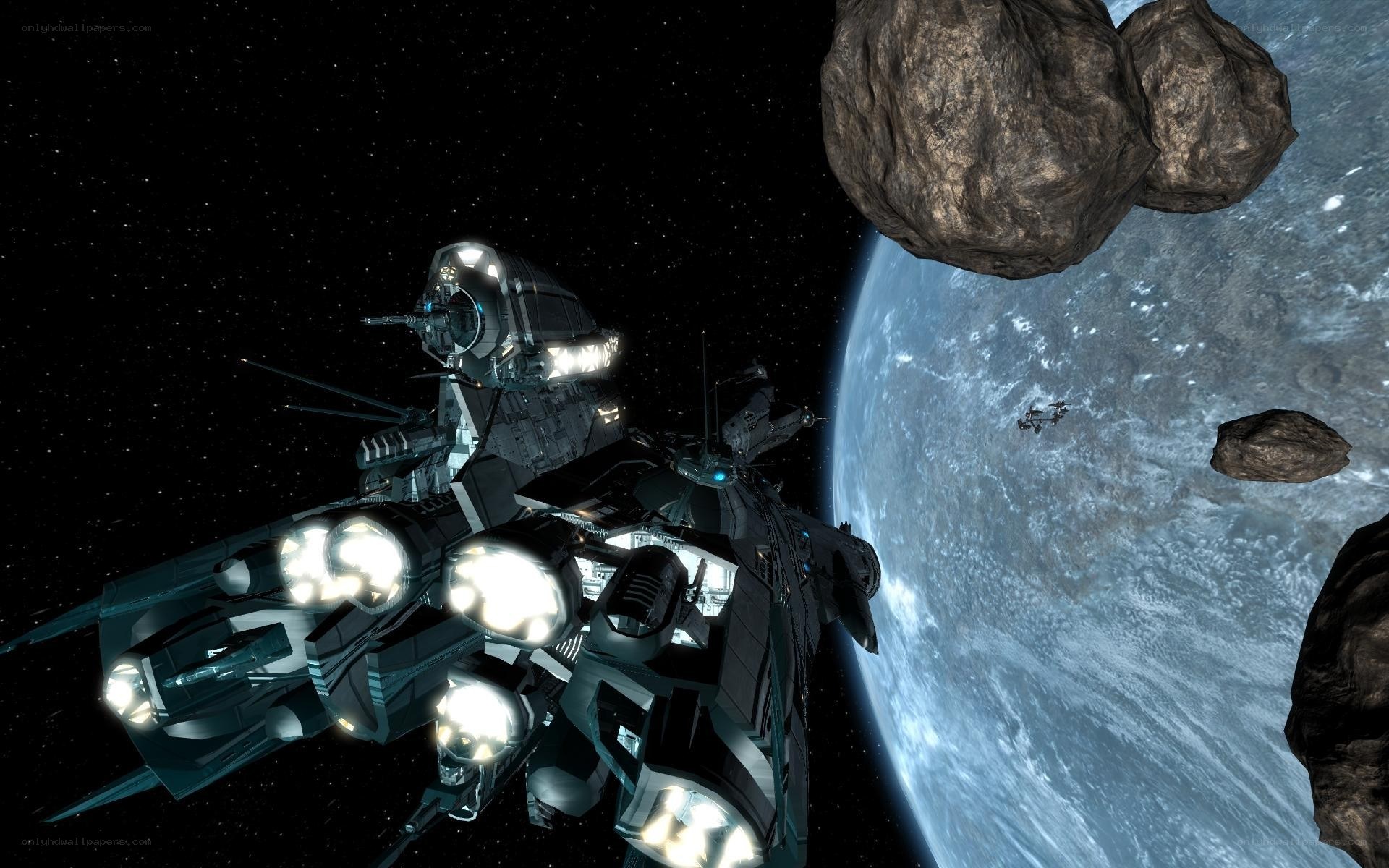spaceship near planet