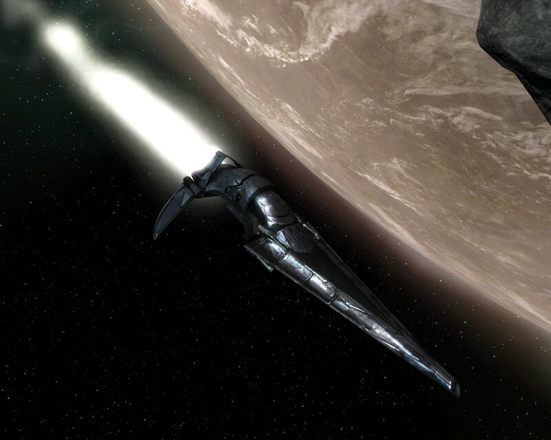 spaceship near planet