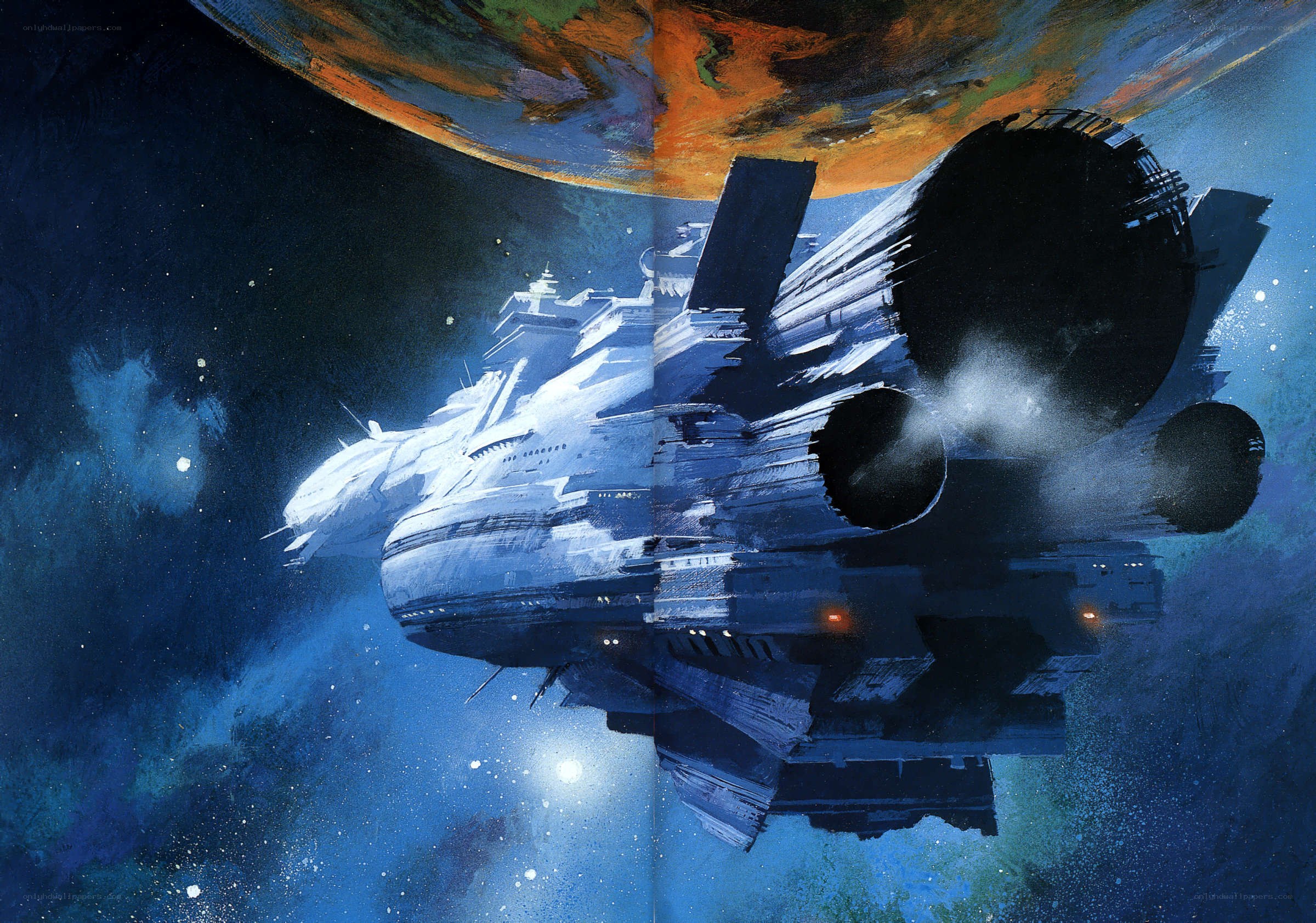 spaceship near planet