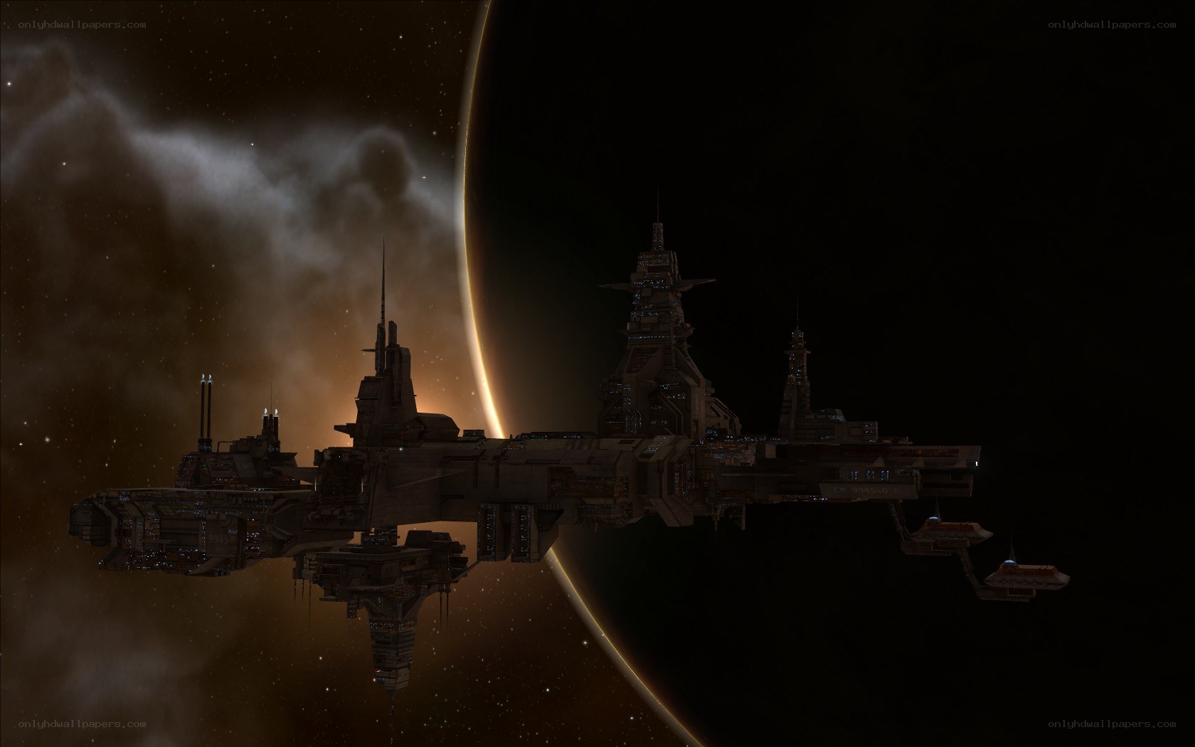 spaceship near planet