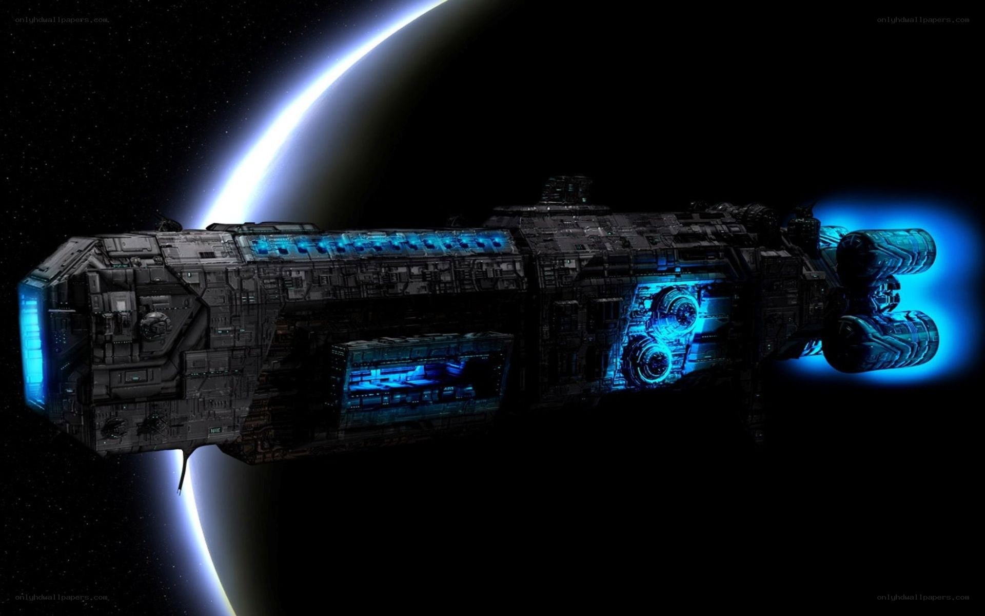 spaceship near planet